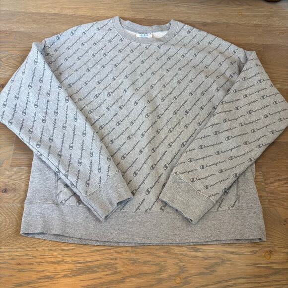 Champion Reverse Weave Diagonal Logo Crewneck Sweatshirt Women’s Size XL - Picture 3 of 7